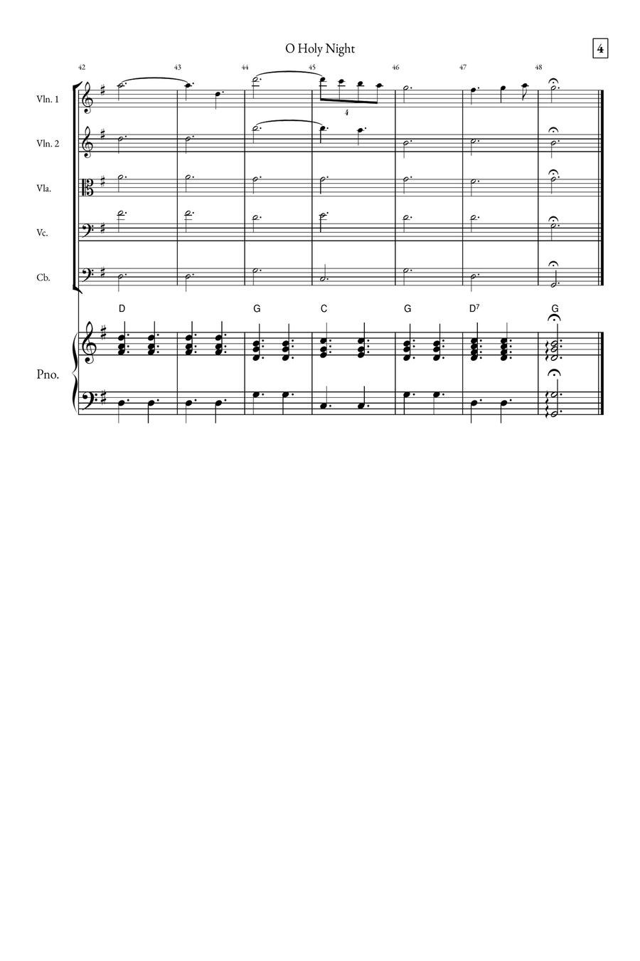 O Holy Night String Quintet scores gallery preview page 4