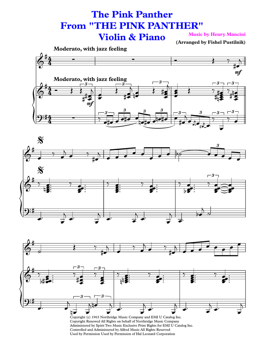 The Pink Panther from THE PINK PANTHER Small Ensemble scores gallery preview page 2