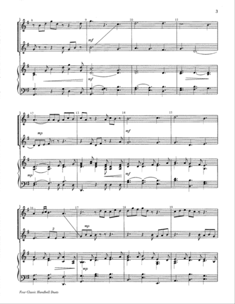 Four Classic Handbell Duets Percussion scores gallery preview page 23