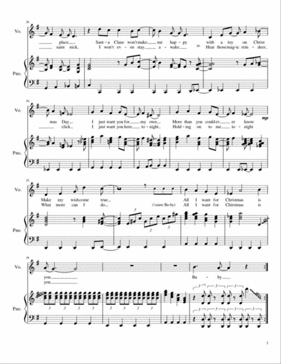 All I Want For Christmas Is You Voice scores gallery preview page 3