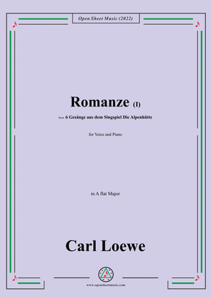 Book cover for Loewe-Romanze(I),in A flat Major,for Voice and Piano