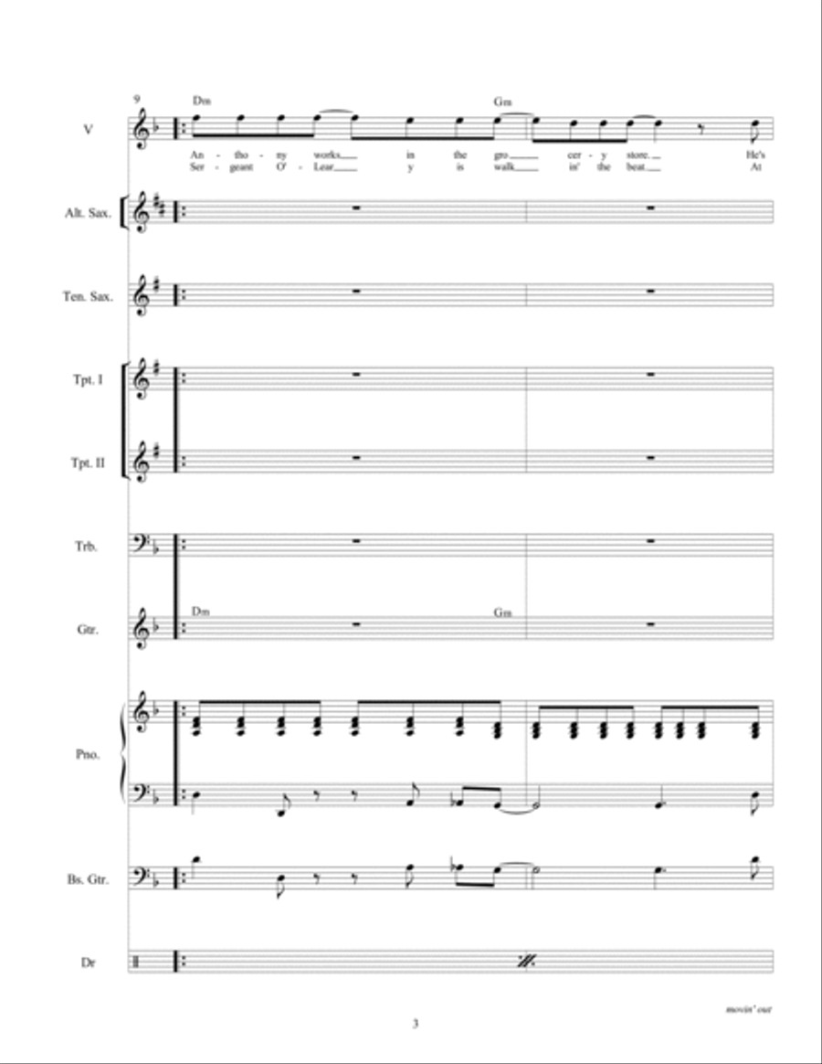 Movin' Out (anthony's Song) Large Ensemble scores gallery preview page 5