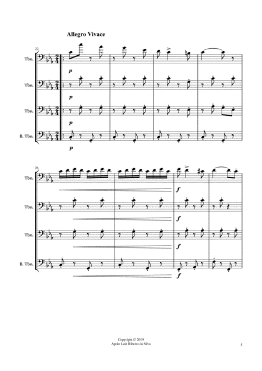 Czardas (for Trombone Quartet, * in C minor) Trombone Quartet scores gallery preview page 6
