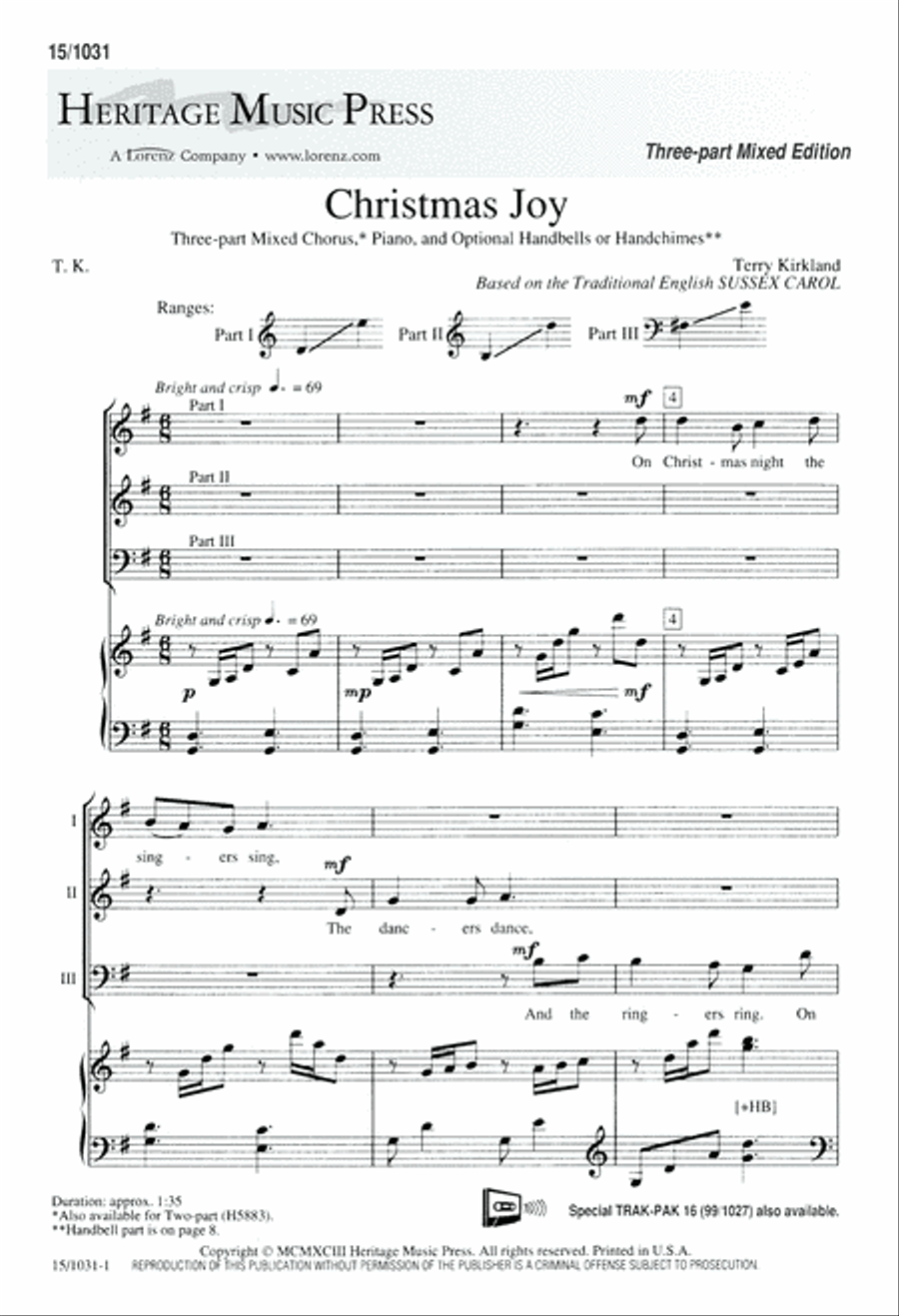 Christmas Joy Christmas Joy 3-Part scores gallery preview page 1