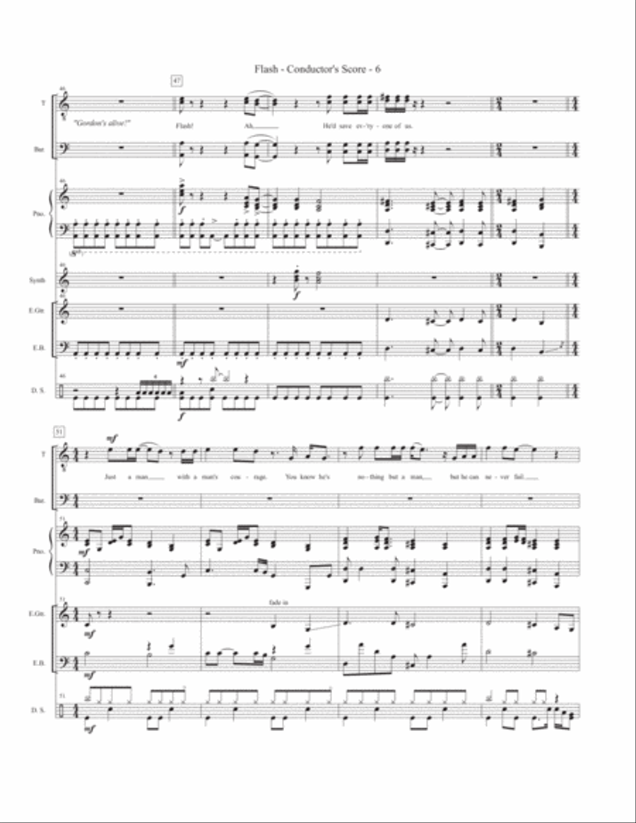 Flash To The Rescue Bass Guitar scores gallery preview page 6