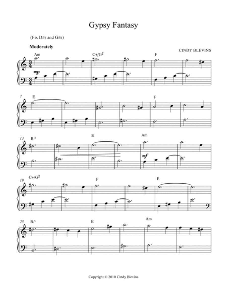Gypsy Fantasy, original solo for Lever or Pedal Harp Pedal Harp scores gallery preview page 2