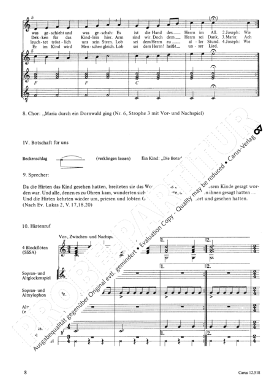 Das Weihnachtsfest Unison Choir scores gallery preview page 9