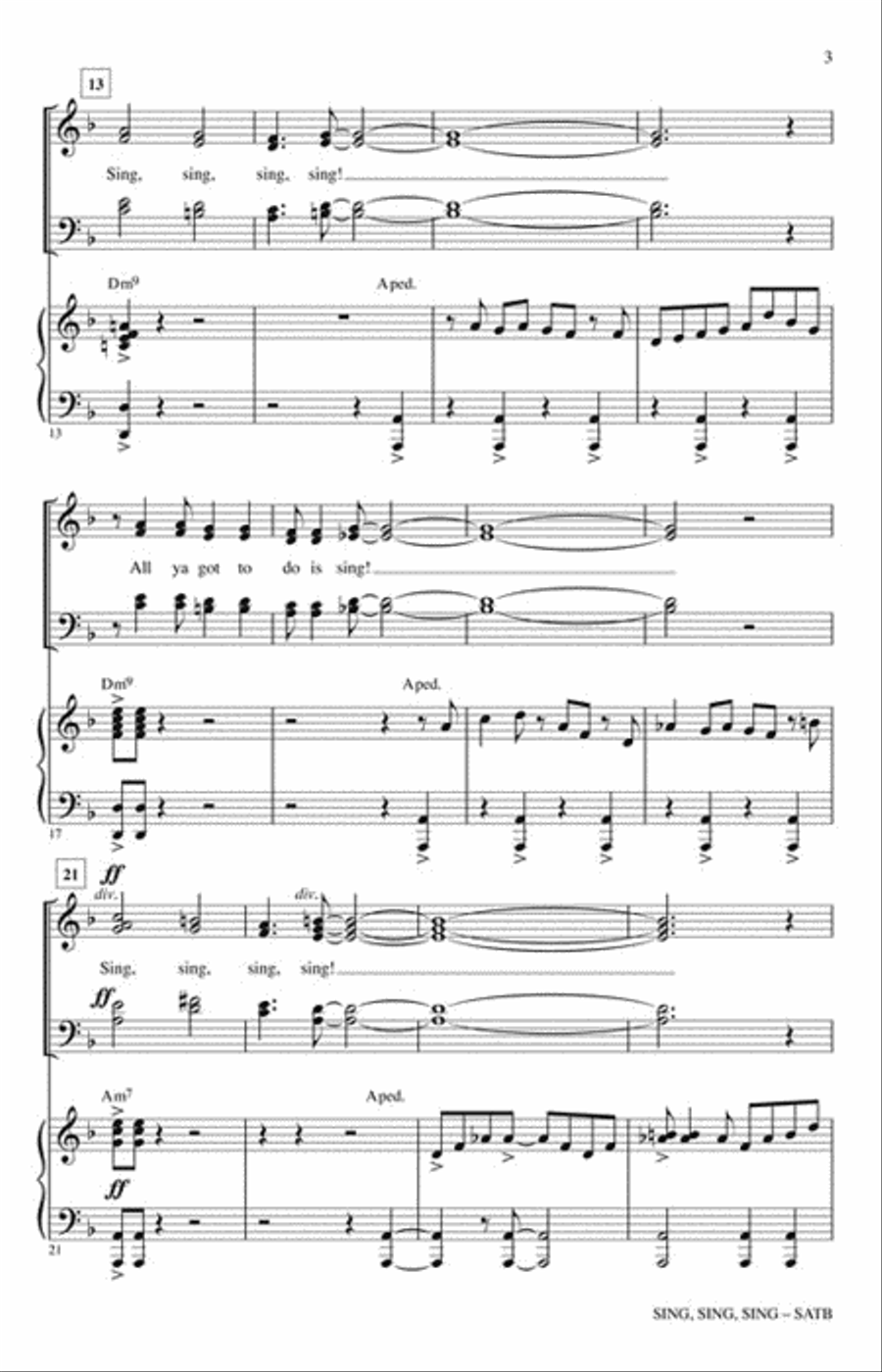 Sing, Sing, Sing 4-Part scores gallery preview page 3