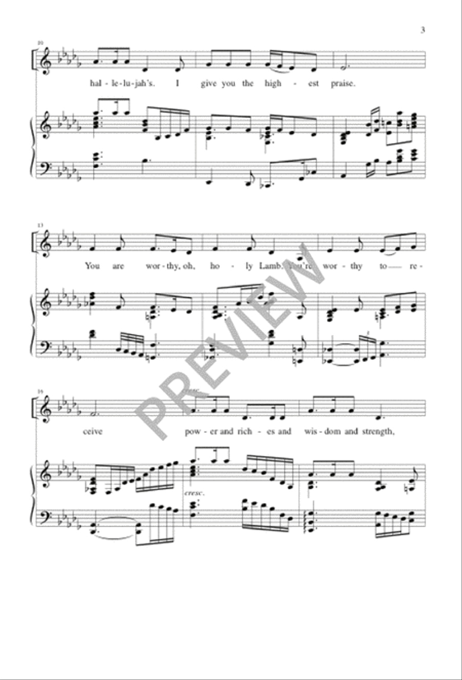 Worthy is the Lamb 4-Part scores gallery preview page 3