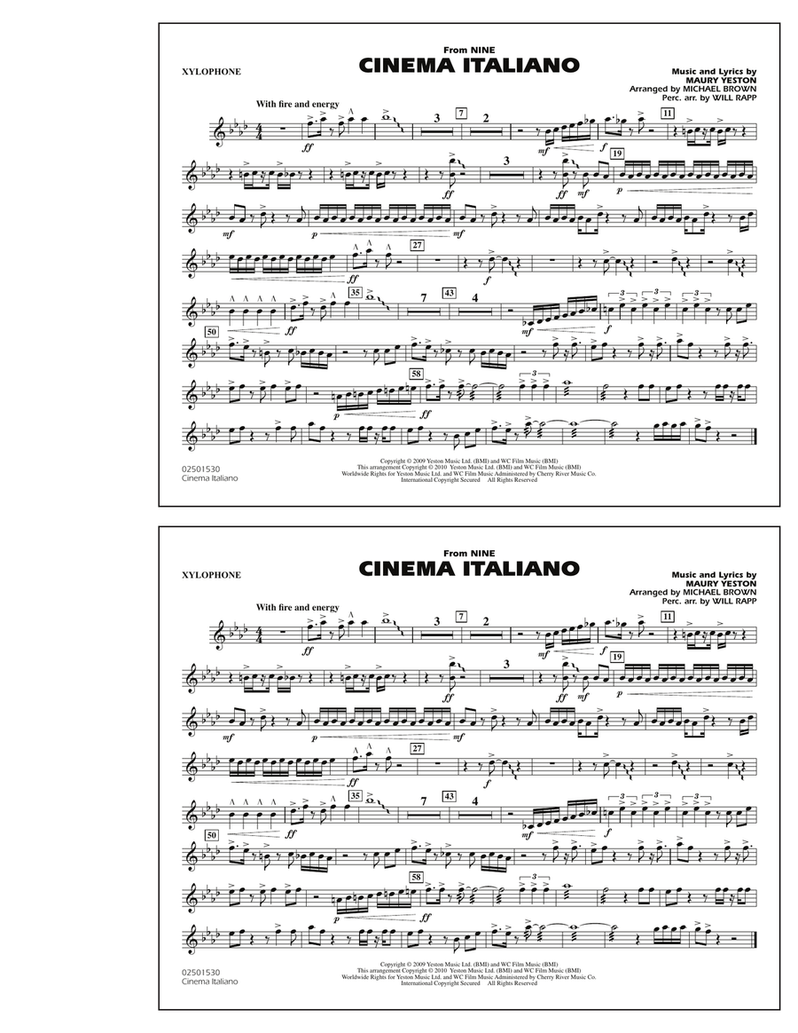 Cinema Italiano (from Nine) - Xylophone Marching Band scores gallery preview page 1