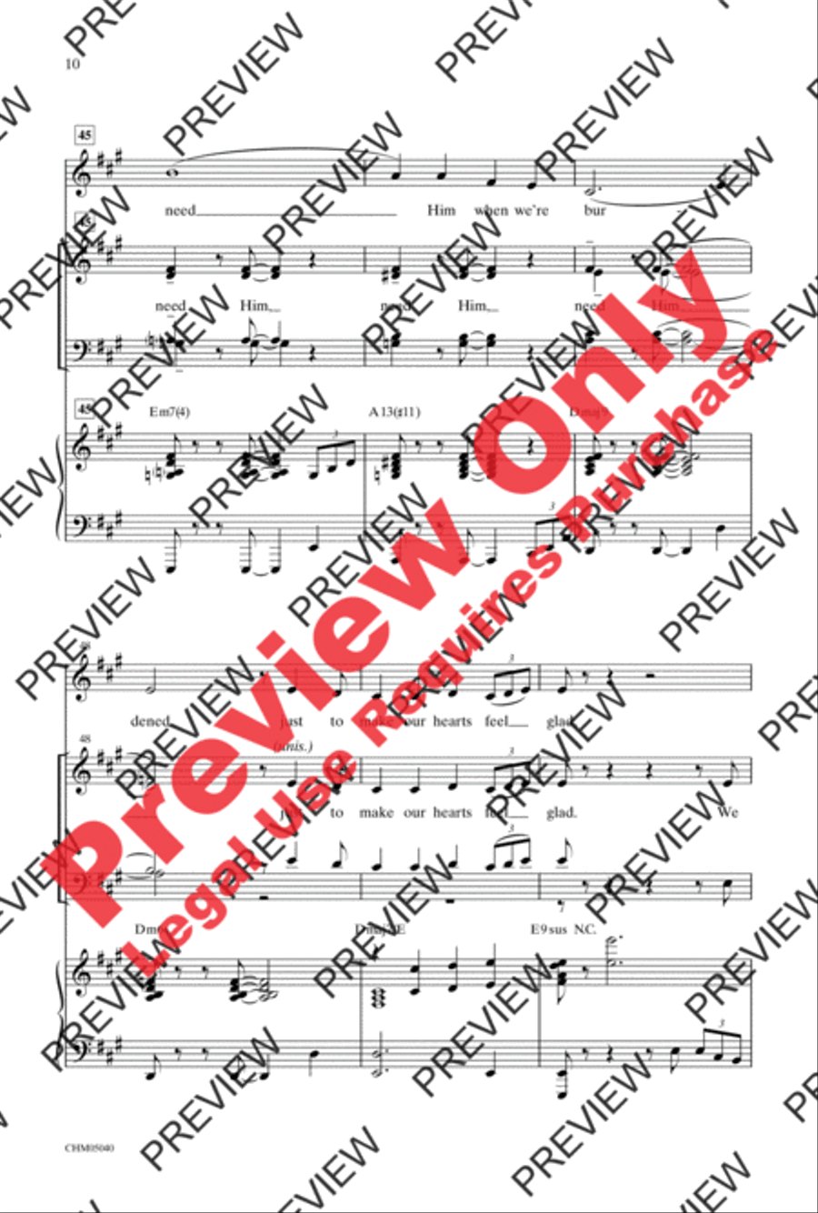 If We Ever Needed the Lord Before (We Sure Do Need Him Now) 4-Part scores gallery preview page 9