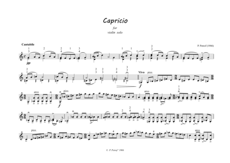CAPRICIO for Violino Solo