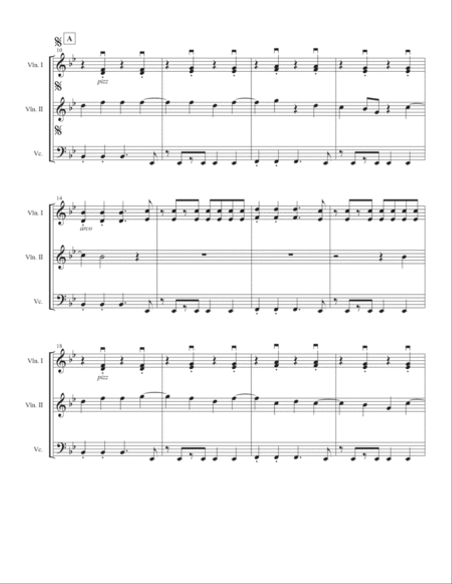 Walking On Sunshine String Trio scores gallery preview page 2