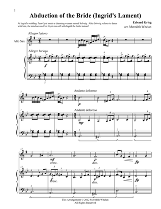 Classical Duets for Alto Saxophone & Piano: Ingrid's Lament (Abduction of the Bride)