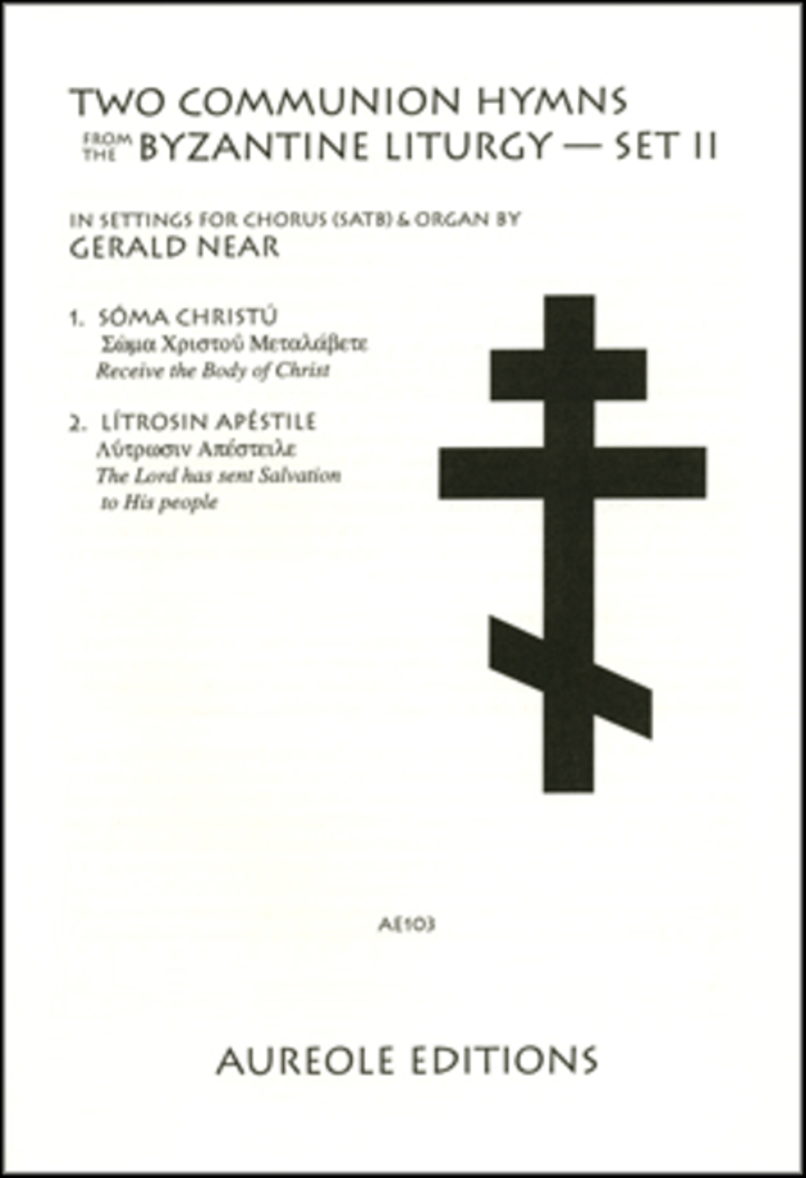 Two Communion Hymns From the Byzantine Liturgy, Set 2 4-Part scores gallery preview page 1