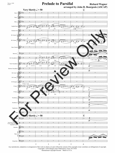Prelude to Parsifal - Full Score
