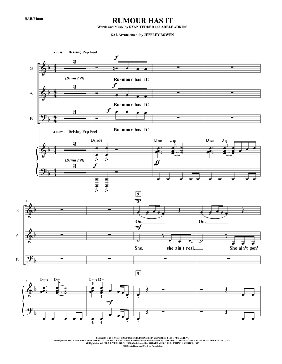 Rumour Has It 3-Part scores gallery preview page 1