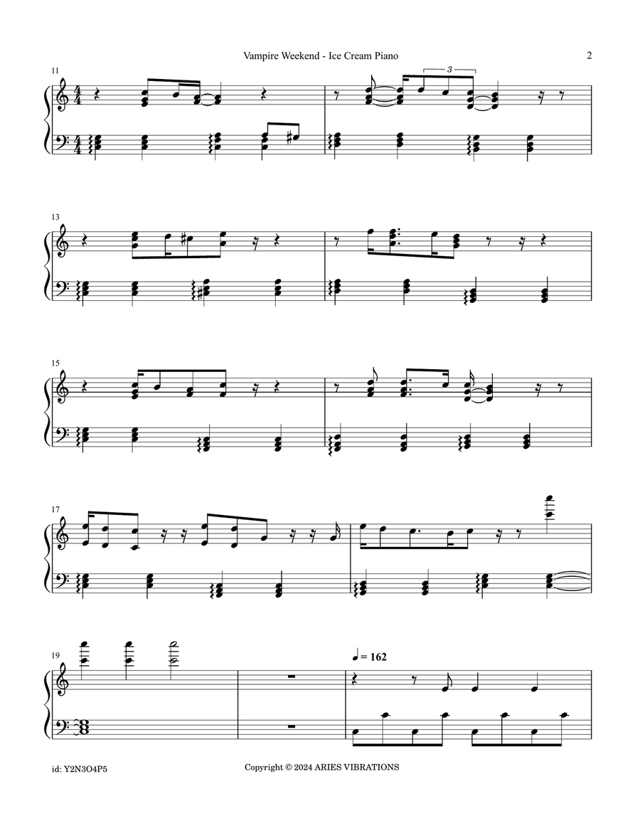 Ice Cream Piano Piano Solo scores gallery preview page 2