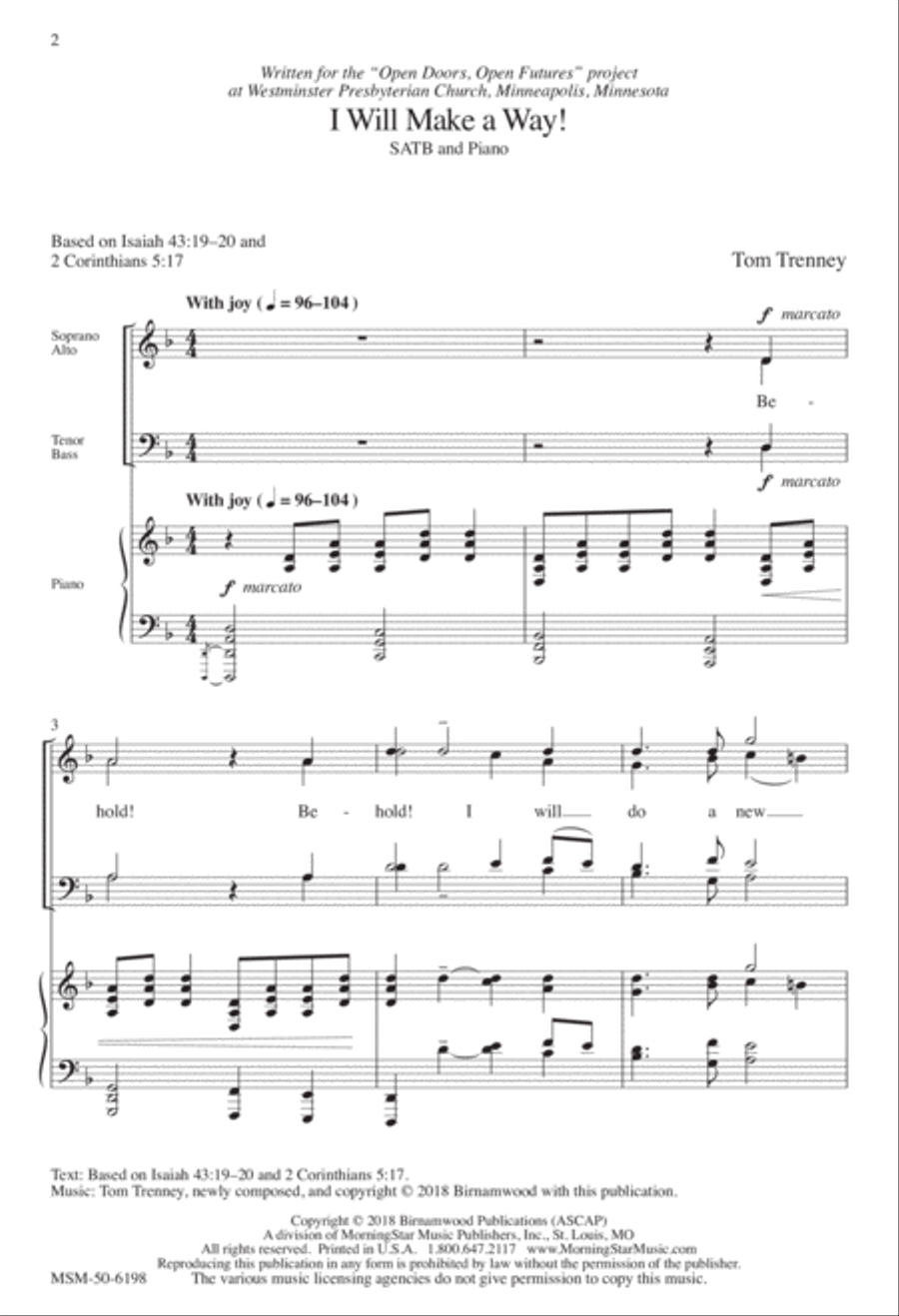 I Will Make a Way! 4-Part scores gallery preview page 2