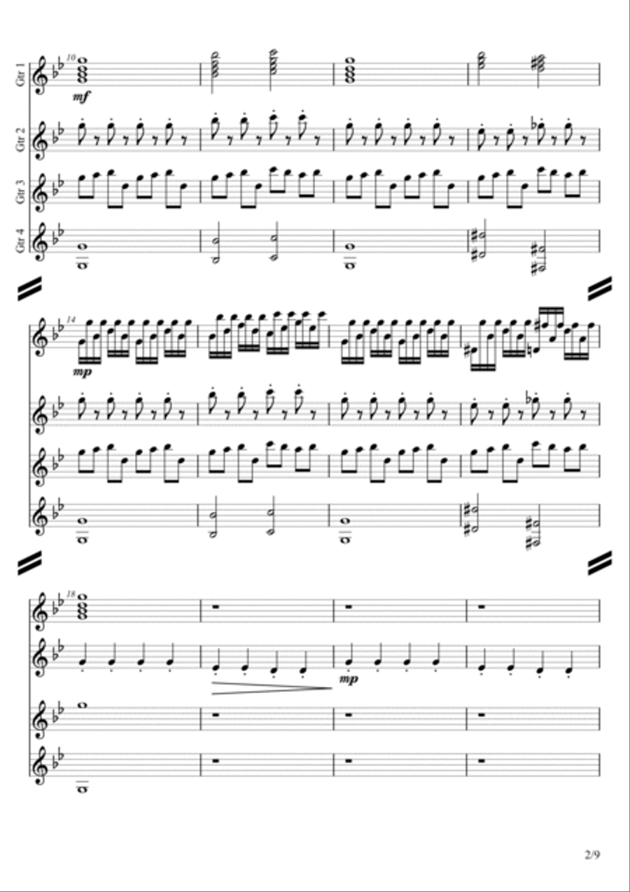 Requiem For A Dream Guitar Ensemble scores gallery preview page 2