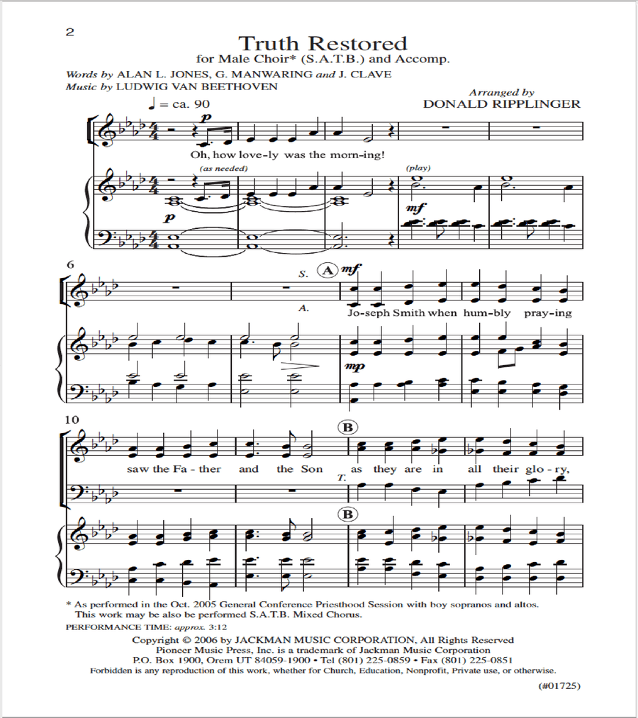 Truth Restored - SATB Truth Restored - SATB 4-Part scores gallery preview page 2