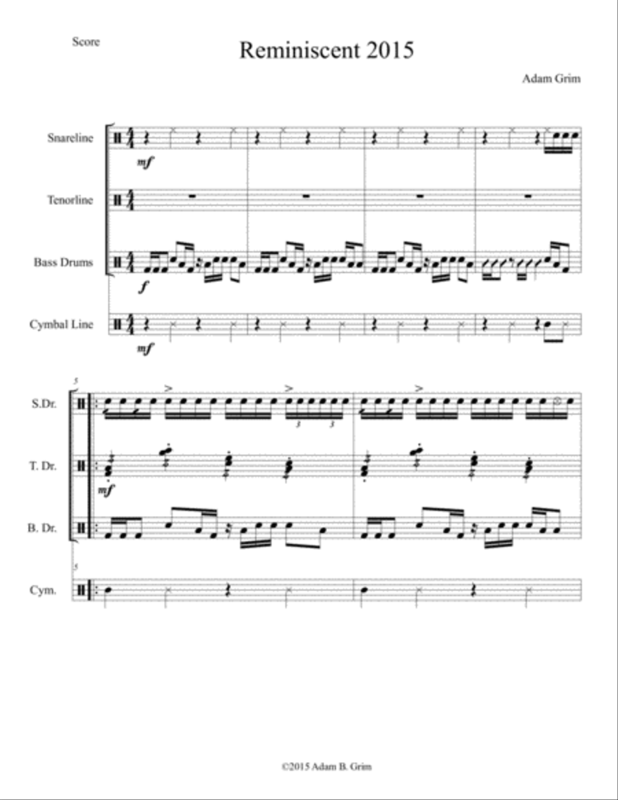 Reminiscent Drum Set scores gallery preview page 1