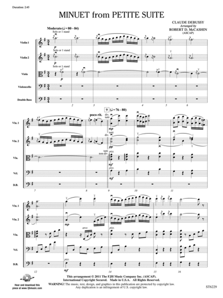 Minuet from Petite Suite: Score