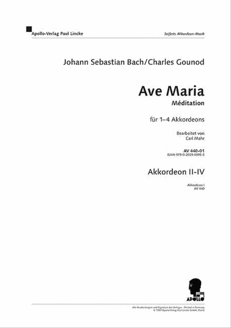 Ave Maria Accordion scores gallery preview page 1