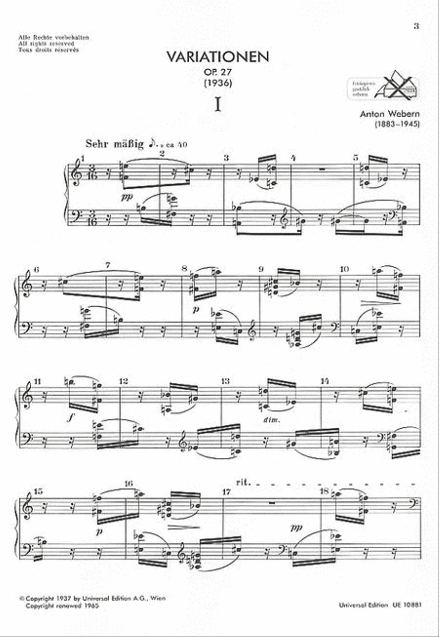 Variations, Op. 27 Variations, Op. 27 Chamber Music scores gallery preview page 2