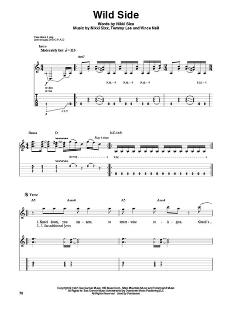 Mötley Crüe Electric Guitar scores gallery preview page 5