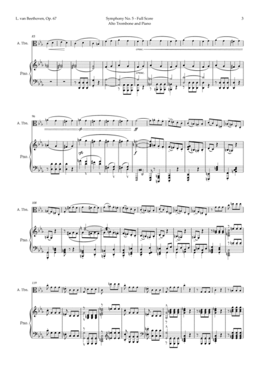 Symphony No. 5 by Beethoven for Alto Trombone and Piano image number null