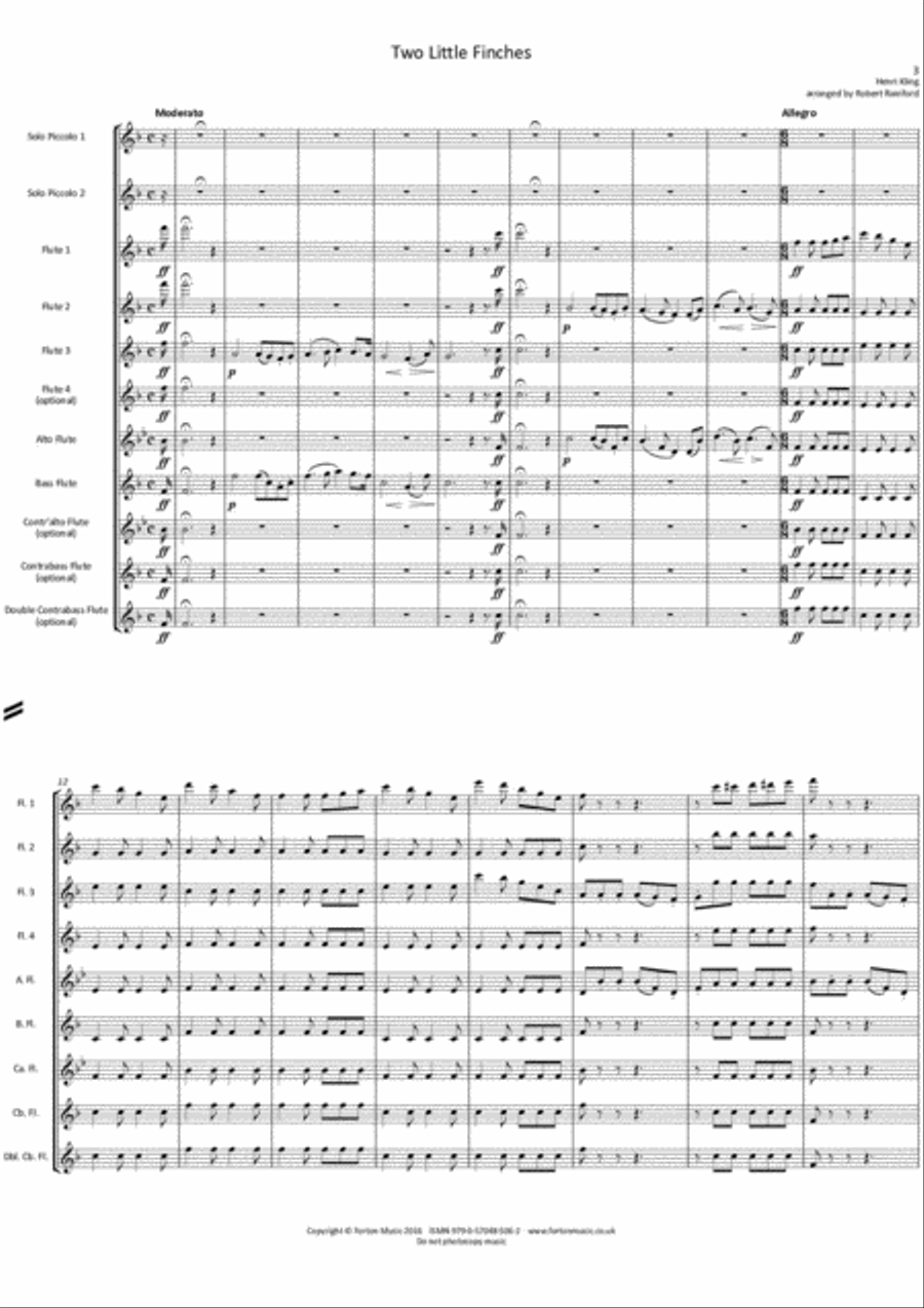 Two Little Finches Alto Flute scores gallery preview page 2