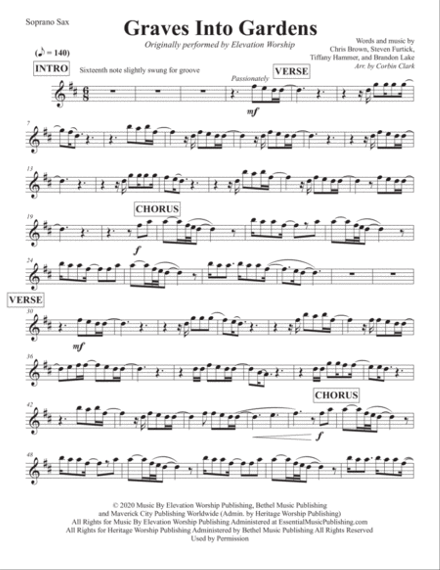 Graves Into Gardens Soprano Saxophone scores gallery preview page 2