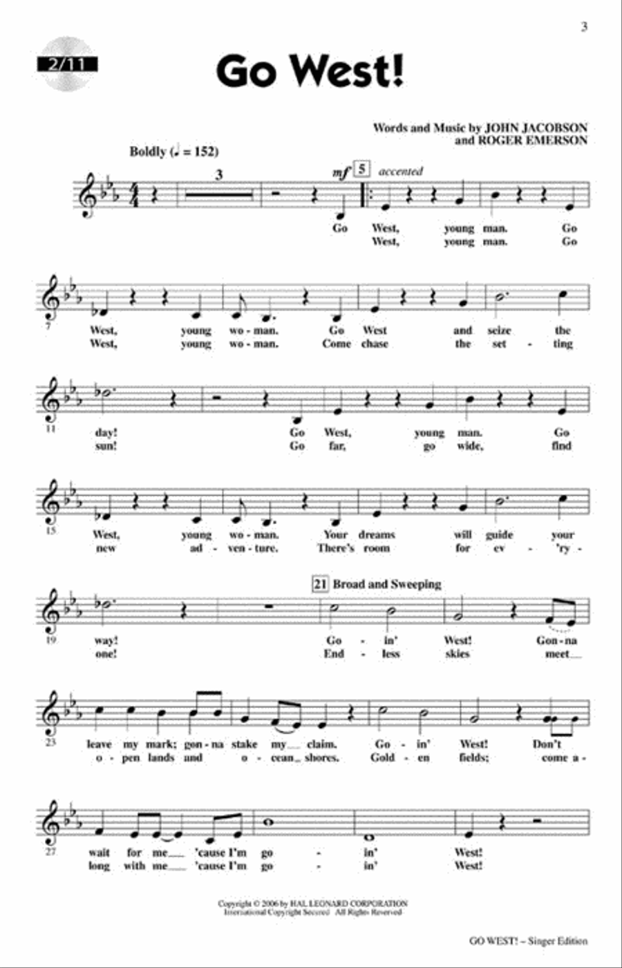 Go West! Choir scores gallery preview page 3