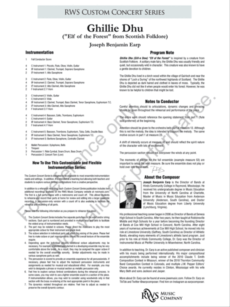 Ghillie Dhu Ghillie Dhu Concert Band scores gallery preview page 3