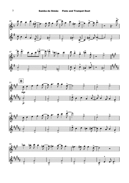 Samba de Simão, for Flute and Trumpet Duet