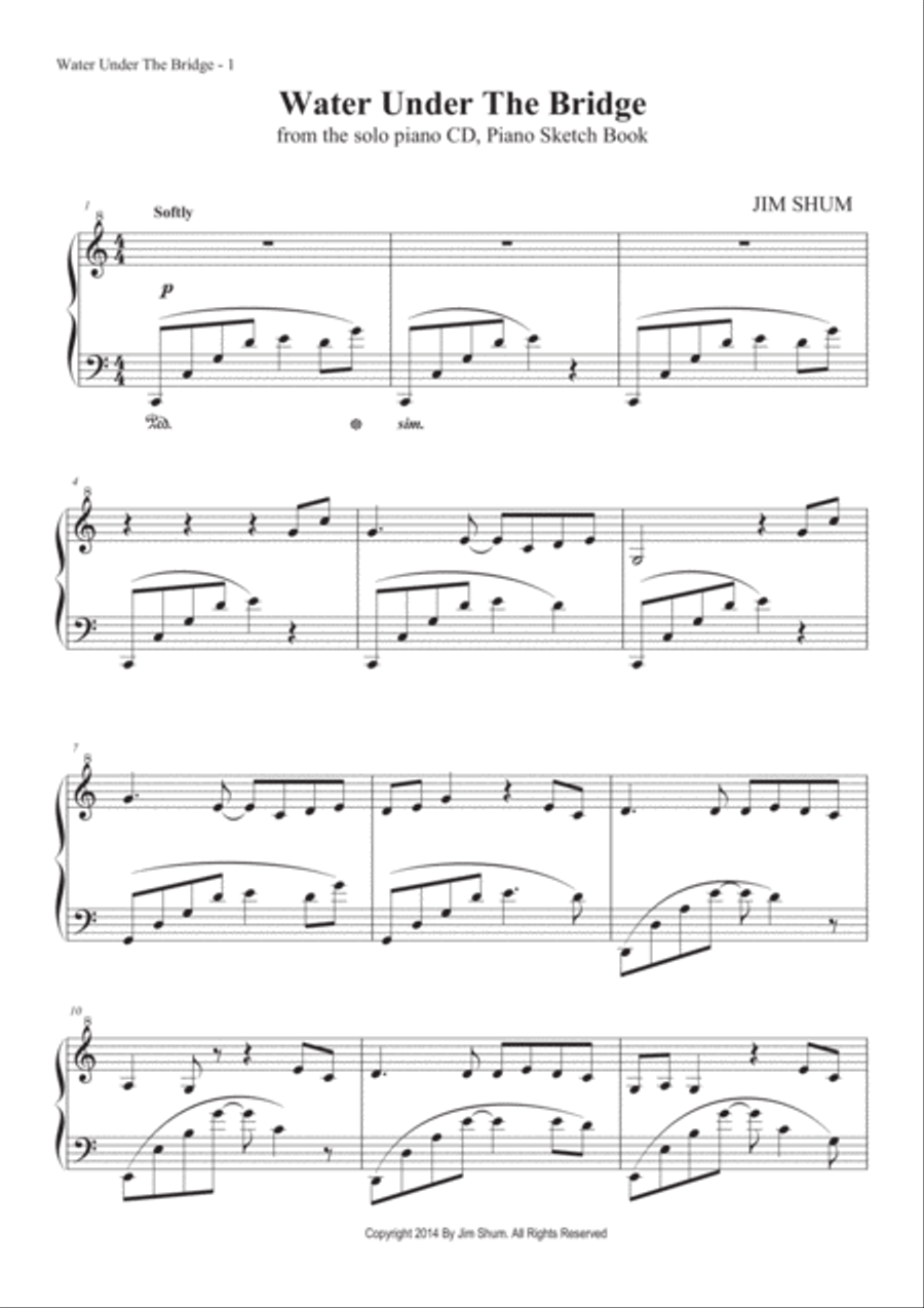 Water Under The Bridge Water Under The Bridge Piano Solo scores gallery preview page 3