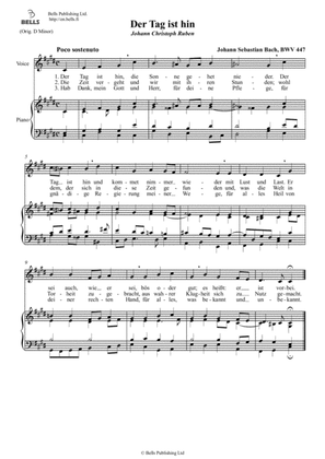 Der Tag ist hin, BWV 447 (C-sharp minor)