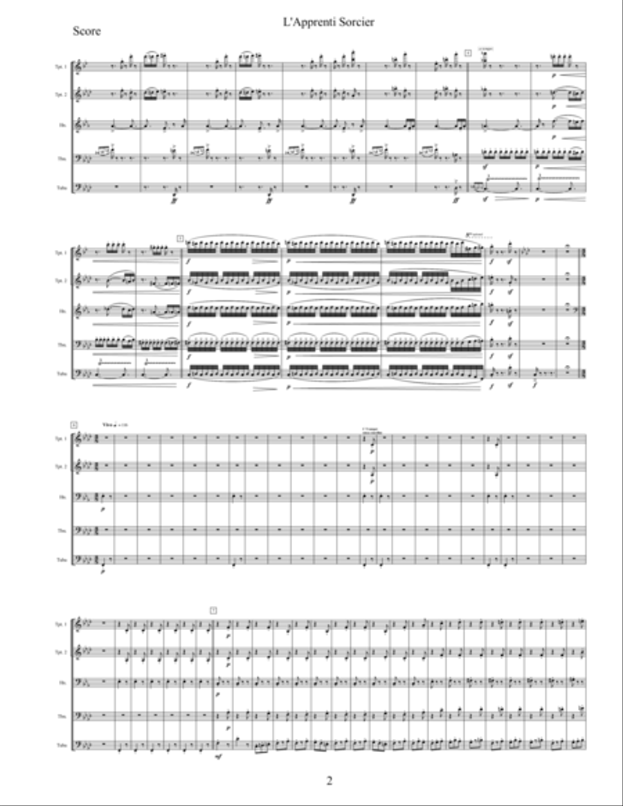 The Sorcerer's Apprentice (L'apprenti sorcier) Brass Ensemble scores gallery preview page 6