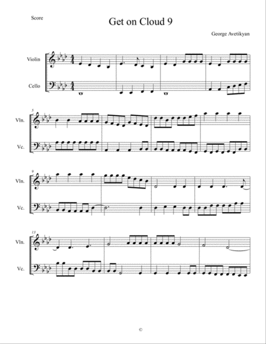 Get on Cloud 9 Small Ensemble scores gallery preview page 1