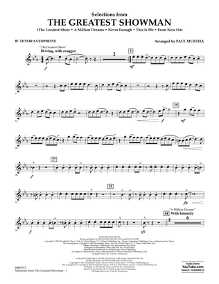 Selections from The Greatest Showman (arr. Paul Murtha) - Bb Tenor Saxophone