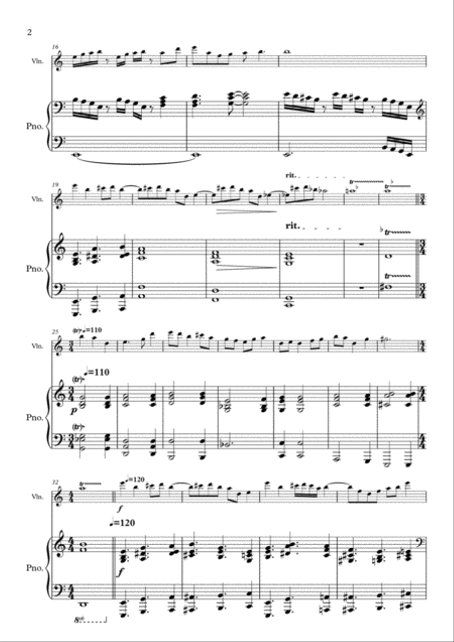 Im Ferien/ On Holidays Violin Solo scores gallery preview page 2