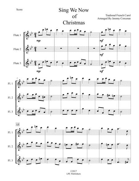 Sing We Now of Christmas for Three Flutes image number null