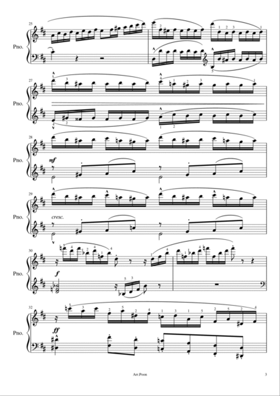 Haydn - Sonata in D major, Hob.XVI:37 Mov. 1 - Original For Piano Solo With Fingered Piano Solo scores gallery preview page 3
