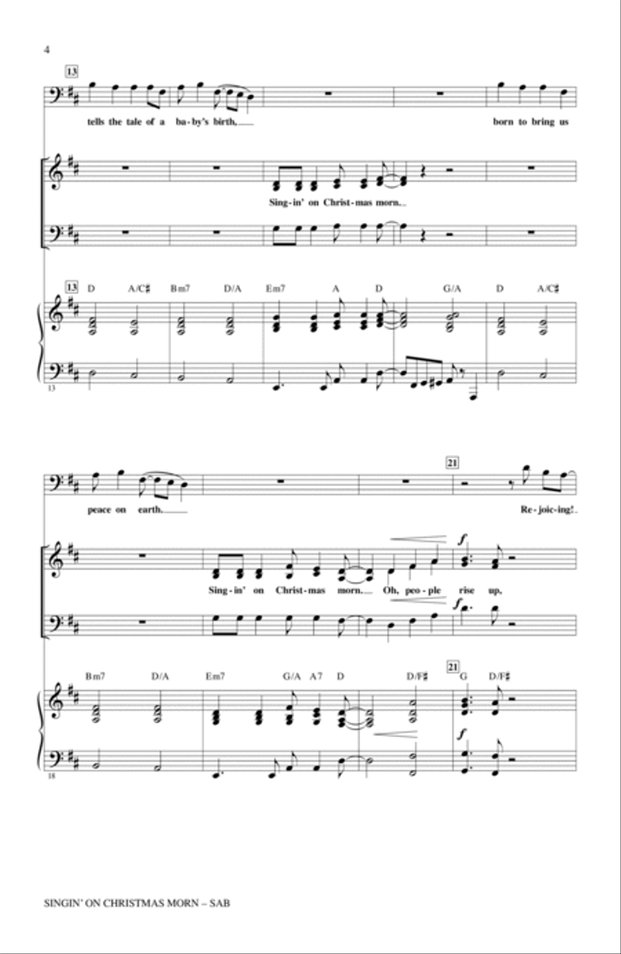 Singin' On Christmas Morn 3-Part scores gallery preview page 2
