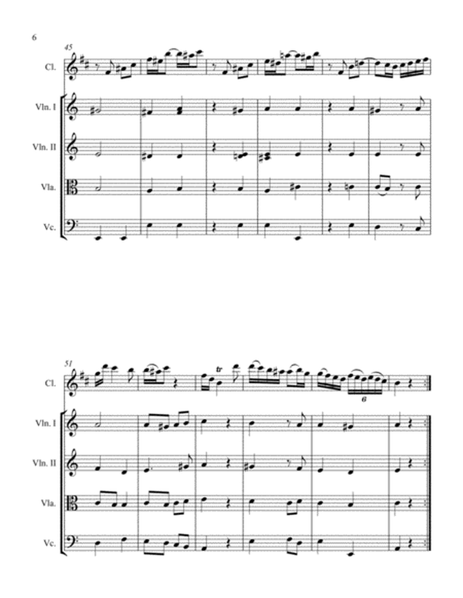 Sonata in A Minor for Clarinet and String Quartet III. Vivace