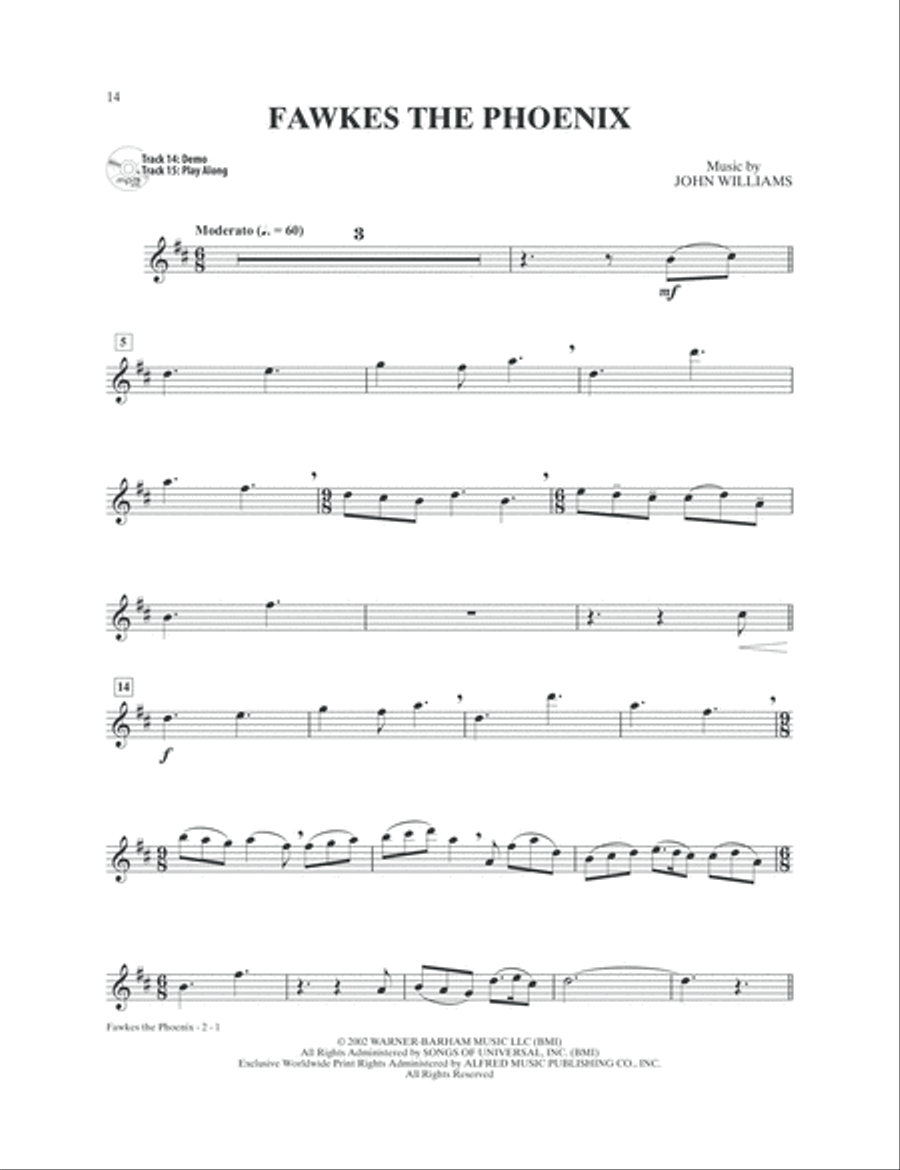 Harry Potter Instrumental Solos Alto Saxophone scores gallery preview page 4