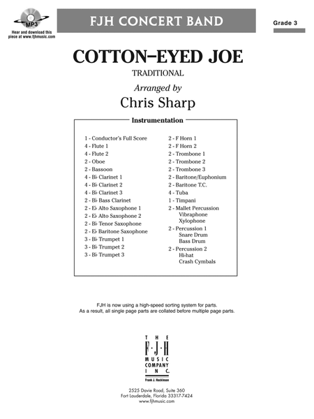 Cotton-Eyed Joe: Score