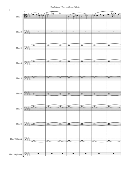 Traditional - Adeste Fidelis for Trombone Choir adapted by Charles Ives image number null