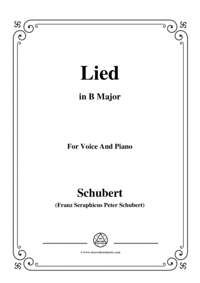 Schubert-Lied(Es ist so angenehm),in B Major,D.284,for Voice and Piano image number null